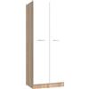 Armadio Guardaroba Con Barra Appendiabiti E Ripiano 71x52x181 Rovere E Bianco
