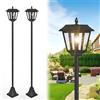 MUSUNIA 2 Pcs Lampione solare a led da esterno fino a 180 cm, bianco caldo A++