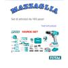TOTAL TRAPANO PERCUSSIONE 20V + BATTERIA 2,0Ah - SET 165 UTENSILI IN VALIGIA