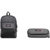 EASTPAK PINNACLE Zaino, 27 L - Black Denim (Grigio) & OVAL SINGLE Astuccio, 27 L - Black Denim (Grigio)