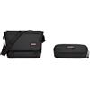 EASTPAK Delegate + Borsa a Tracolla, 27 L - Black (Nero) & OVAL SINGLE Astuccio, 27 L - Black (Nero)
