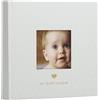 Pearhead, album fotografico per bambini, battesimo, 50 pagine, grigio a pois bianchi