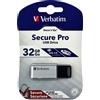 VERBATIM SECURE PRO USB DRIVE 32GB USB 3.0 SUPER SPEED 1602-58