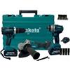 makota Kit 3 in 1 Trapano Avvitatore + Avvitatore a Impulsi + Smerigliatrice a Batteria