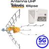 Televes Ellipse 148925 Antenna TV UHF CH.21-48 filtro 5G con alimentatore