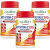 Equilibra Integratori Alimentari, Vitamina C 500 mg, Integratore per la Normale Funzione del Sistema Immunitario, Riduce Stanchezza e Affaticamento, Aroma Arancia, 3 Pezzi da 60 Compresse Masticabili