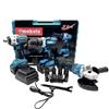Makota Kit 3 in 1 Trapano Avvitatore + Avvitatore a Impulsi + Smerigliatrice a Batteria