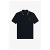 Fred Perry 🔵FRED PERRY POLO BLU NAVY /DARK CARAMEL / DARK CARAMEL R63 M3600 NEW SS23
