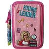 Barbie Astuccio Scuola 3 Zip Barbie Portapenne Matite Pastelli Multiscomparto Nuovo