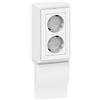 Cablecoach Habengut Presa di corrente verticale a 2 g per battiscopa in PVC da 80 mm, bianco