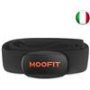 moofit Bluetooth & Ant+ Cardiofrequenzimetro con Fascia Toracica IP67