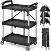 VEVOR Carrello Multiuso Carrello a Mano 3 Ripiani Carico max. 74,8kg Ruote 360°