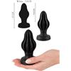 Anos Plug anale big butt in silicone grande dilatatore morbido dildo indossabile nero