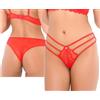 Slip donna biancheria intima sensuale in pizzo rosso lingerie sexy mutandina hot
