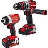 Einhell Brushless Set Utensili, Sistema a Batteria Power X-Change, 2.0 Ah, 18V, Rosso Nero