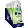 Finish Powergel Detersivo Lavastoviglie 0%, Gel Lavastoviglie, 210 Lavaggi, 7 Confezioni da 30 Lavaggi di Liquido Lavastoviglie contro lo Sporco Ostinato