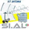 Emme Esse Kit antenna TV UHF completo di centralino 24dB 122dBuV da interno e connettori F