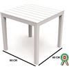 Tavolo in resina plastica quadrato esterno da giardino 80x80xh72cm bianco tavoli