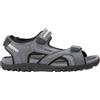 Geox sandali da uomo in pelle estivi trekking regolabili con strappi comodi gray