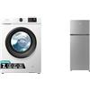 Hisense WFVB7012EM - Lavatrice a Carica Frontale 7 Kg, 1200 rpm, 15 Programmi, Vapore & MTM55205SE Frigorifero Doppia Porta a Libera Installazione Modello 2022, 206 L, Silver, 143.4 x‎ 54.2 x 55 cm