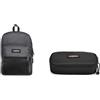 EASTPAK PINNACLE Zaino, 27 L - Black Denim (Grigio) & OVAL XL SINGLE Astuccio, 27 L - Black (Nero)
