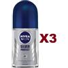 Nivea Men 3 PZ NIVEA MEN DEO ROLL ON SILVER PROTECT 50ML DEODORANTE CORPO UOMO