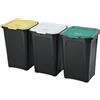 TONTARELLI spa Set 3 Pezzi Pattumiera Differenziata Cover Line da 44 Litri Tontarelli
