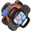 Brennenstuhl Avvolgicavo CEE X-Gum/Campeggio con cavo da 10 m in arancione (avvolgicavo per caravan con 2 prese CEE + 3 prese con contatto di protezione, per uso continuo esterno, Made in Germany