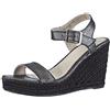 PIECES PS Halloumi Espadrillos, Sandali Aperti con Zeppa Donna, Argento Silver Colour, 38 EU
