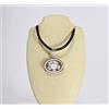 CIONDOLO ORO BIANCO 18kt CAMMEO SARDONICO SCORPIONE OVALE 18 x 14 mm -OBDV 014-