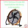 CFG Ventola da Terra Pavimento Parete Ventilatore cfg EV097 Yellow 60 cm Regolabile