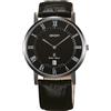 Orient Orologio orient da uomo pelle nero analogico da polso watch al quarzo quartz
