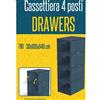 BELLOTTI srl 1 Pezzo Cassettiera Organizer in TNT 4 Cassetti Blu 100 x 40 x 30 cm