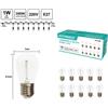 Lampadina Led 1W E27 Luce Calda Naturale Fredda 3000k 4000k 6400k Set da 10 pz