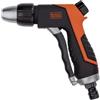 BLACK+DECKER Pistola a spruzzo - Spruzzatore da giardino per tubo da giardino - Flusso d'acqua regolabile - Plastica ABS e gomma termoplastica - Nero/Arancione
