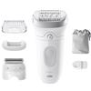 Braun Epilatore SILK EPIL 7 Ricaricabile White e Grey SE7 041