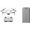 DJI Mini 4K Two-Battery Combo, drone per adulti, fotocamera 4K HD, 249 g, stabilizzatore 3 assi, trasmissione video 10 km, return automatico, 2 batterie per tempo di volo max 62', QuickShots