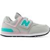 New Balance 574 Hook & Loop Trainers Grigio EU 33 Ragazzo