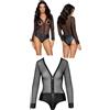Cottelli Collection Body erotico donna intimo trasparente con cerniera aperto sexy sensuale lingerie