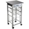 Senza Marca/Generico Versa Leicester Carrello da cucina e Portabottiglie con ruote, cassetti e portab