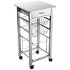 Senza Marca/Generico Versa Leicester Carrello da cucina e Portabottiglie con ruote, cassetti e portab