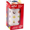 APLI Kids 19714 - Gommette in rotolo - 900 adesivi per frutta, ideali per scuole, asili e laboratori per bambini, adesivo permanente, dimensioni: 20 mm, 16 frutti diversi.