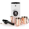 Buddy´s Bar - Moscow Mule Set completo, 2 bicchieri da cocktail da 500 ml, cucchiaio da bar da 27 cm, misuratore da bar da 5 cl e spremiagrumi nero, per uso alimentare, set di tazze da cocktail con