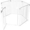 Avilia Barriera di Sicurezza per Bambini, Cani e Gatti con Cancelletto - Box di Sicurezza Ideale per Protezione Domestica e Separatore di Ambienti, in Metallo Verniciato Bianco, 120x74cm