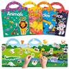 GUYUCOM Confezione da 4 libri adesivi riutilizzabili, giocattoli per bambini dai 2 ai 3 ai 4 anni per bambini, ragazzi e ragazze, giocattoli educativi, regali di compleanno