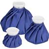Relaxdays Borsa del Ghiaccio, Set da 3 Sacchetti per Uso Caldo Freddo, Cuscinetto Refrigerante, Tappo Ermetico, Blu