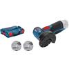 Bosch Professional BOSCH GWS 12V-76 KIT SMERIGLIATRICE ANGOLARE A BATTERIA VALIGETTA CUFFIA 3 MOLE