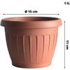 bama Vaso Terra Rotondo per Piante Giardino Fioriera Esterni in Plastica Ø 15-70 cm