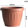 bama Vaso Terra Rotondo per Piante Giardino Fioriera Esterni in Plastica Ø 15-70 cm