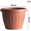 bama Vaso Terra Rotondo per Piante Giardino Fioriera Esterni in Plastica Ø 15-70 cm
